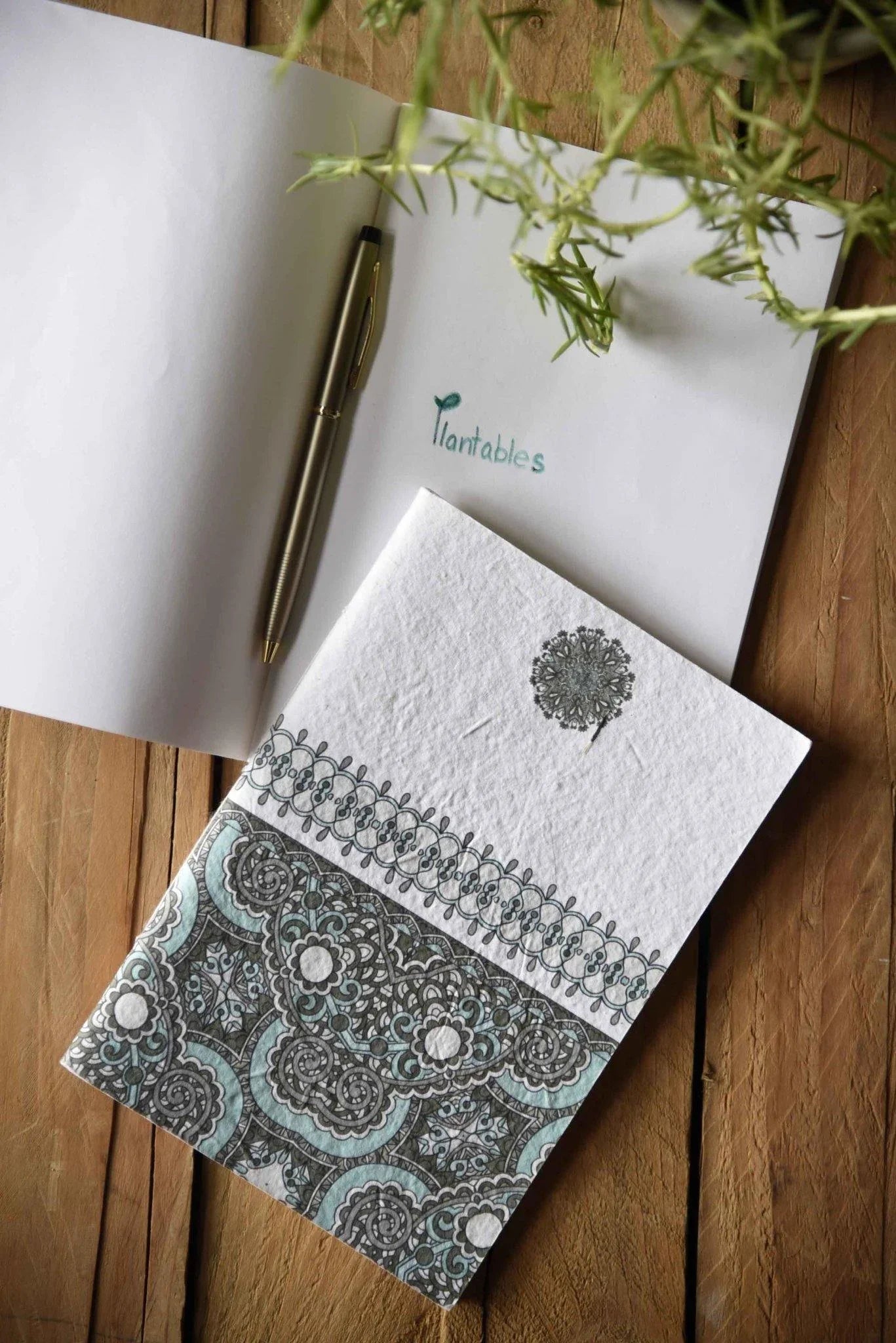Handmade A5 sized notebooks with seed paper cover