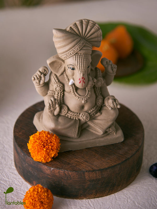 Ekadanta: A One-Tooth Wonder with a Green Thumb | Plantable Clay Ganesha | 5 inches