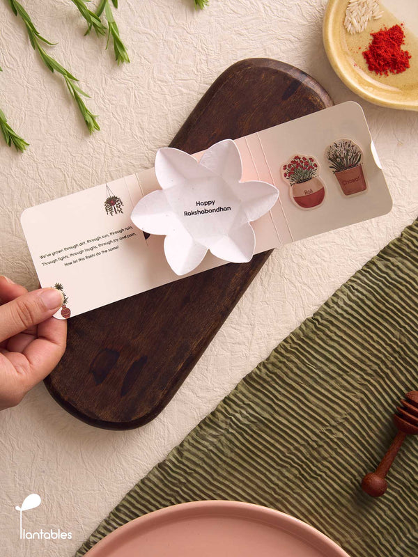 ChuckleBud Mandala Rakhi, hand-drawn mandala design on plantable seed paper