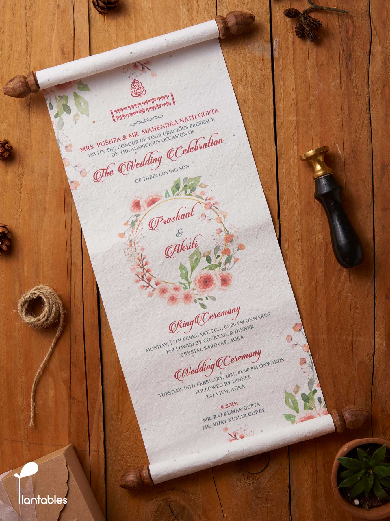 Rustic Peach Scroll