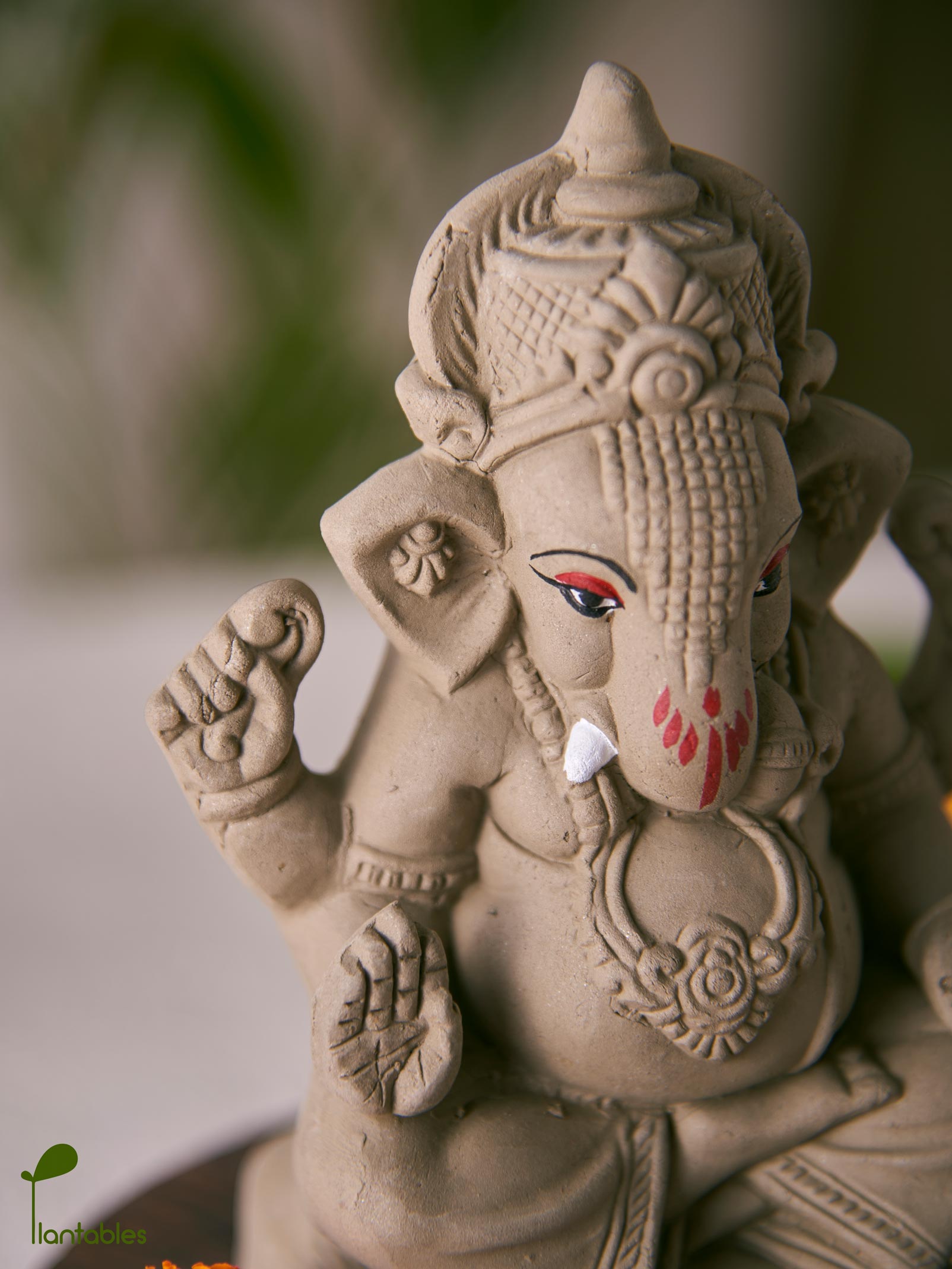 Taruna: The Green Thumb of Youth | Plantable Clay Ganesha | 5 inches