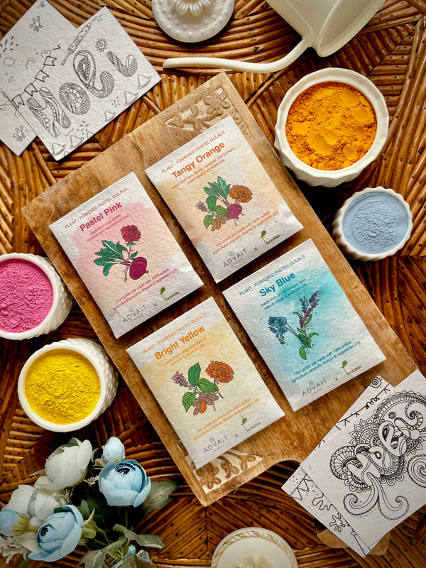 Rangrez Holi Art Kit | Organic Gulals & Plantable Postcards