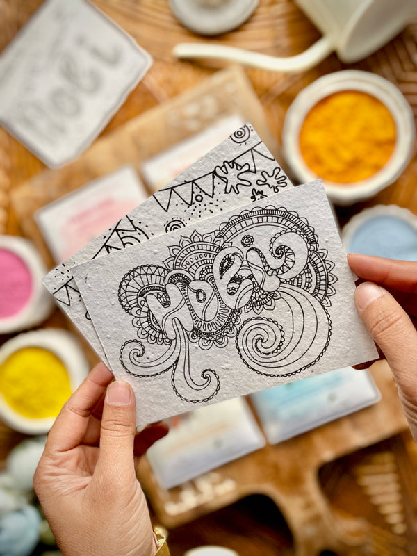 Rangrez Holi Art Kit | Organic Gulals & Plantable Postcards