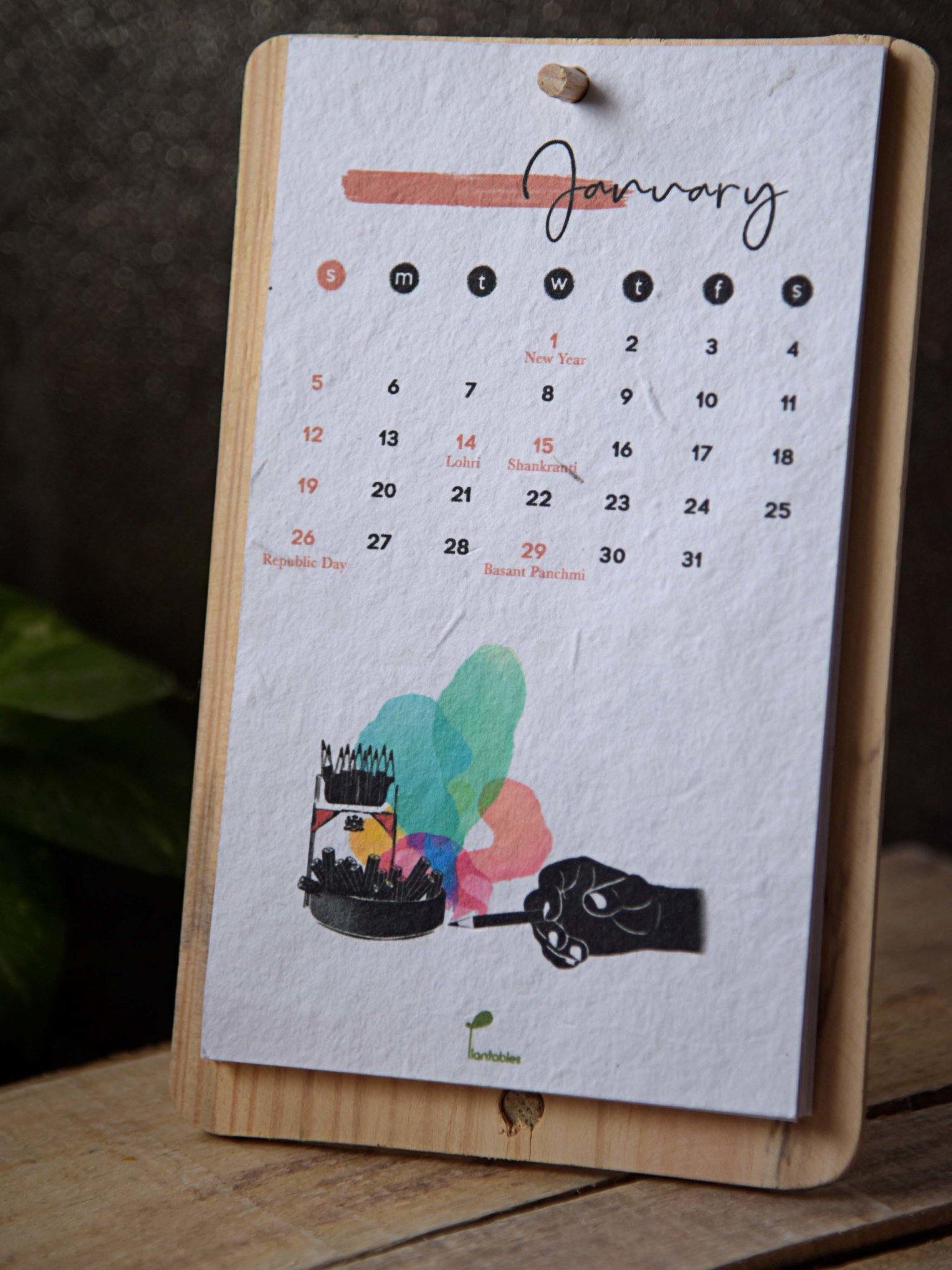 Plantable Seed Paper Calendars Sustainable Handmade EcoFriendly